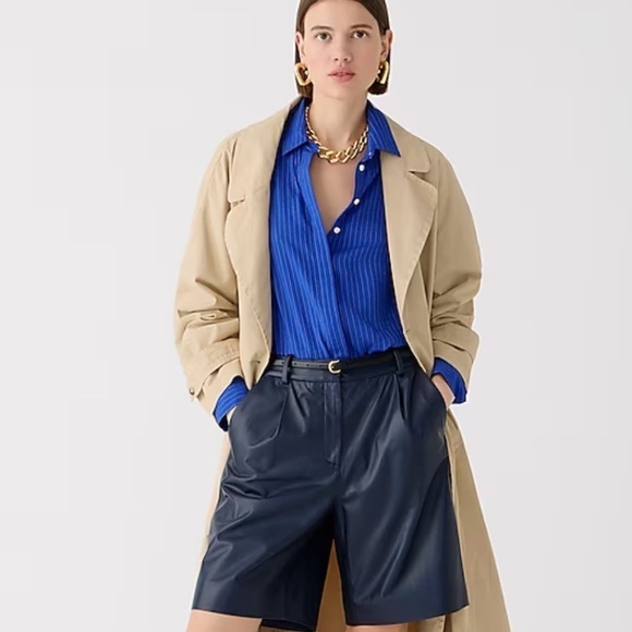 J crew blue dobby stripe Textured drapey button-up shirt - Picture 1 of 7